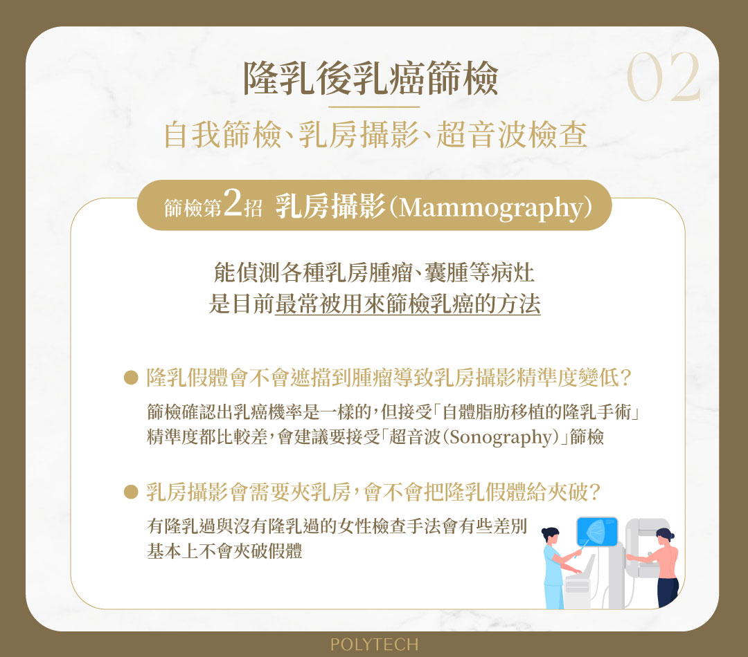 隆乳後還能做乳癌篩檢嗎?選擇乳房攝影還是超音波好? 乳癌篩檢 乳房攝影