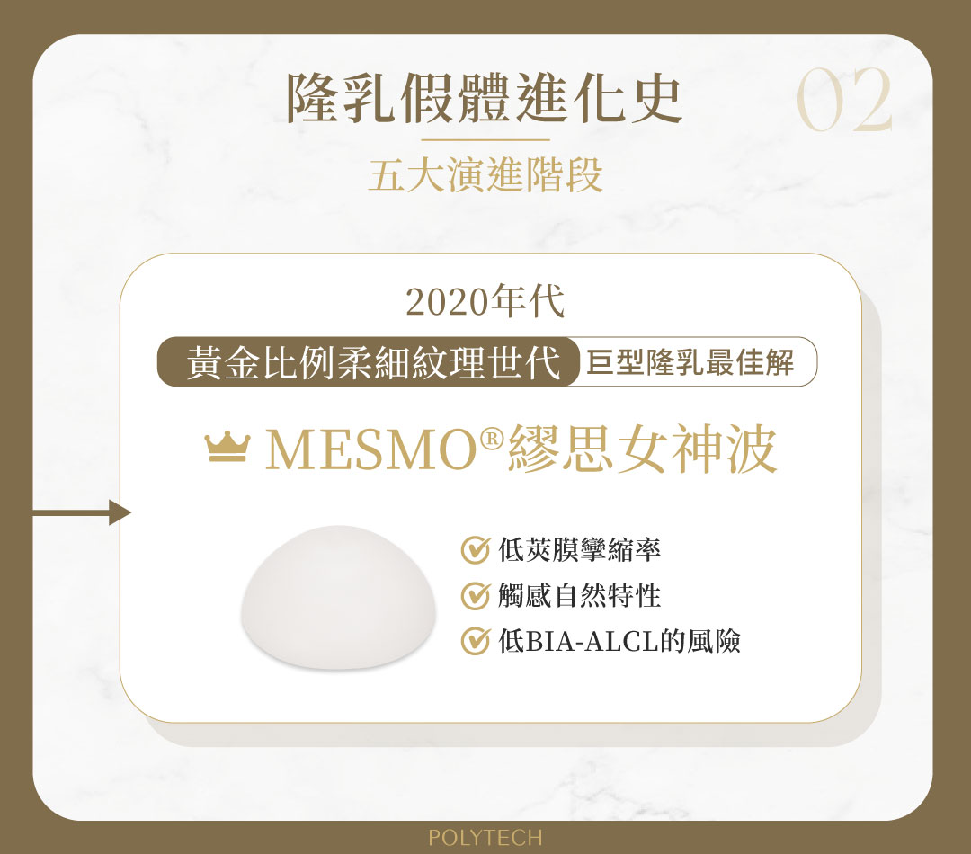 隆乳進化史:一次了解五大隆乳假體演進階段與最新科技 MESMO繆思女神波 隆乳假體 演進
